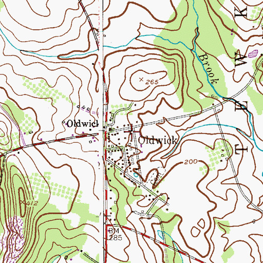Topographic Map of Oldwick, NJ
