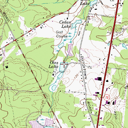 Topographic Map of Oles Lake, NJ