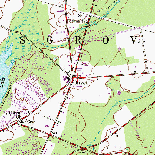 Topographic Map of Olivet, NJ