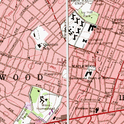 Topographic Map of Olympic Park, NJ