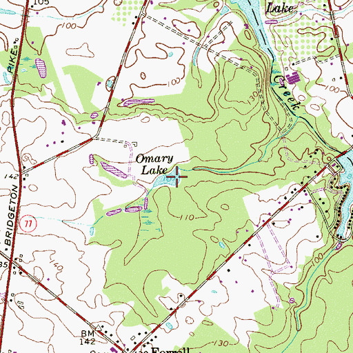 Topographic Map of Omary Lake, NJ