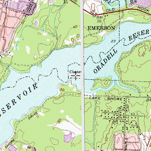 Topographic Map of Oradell Reservoir, NJ
