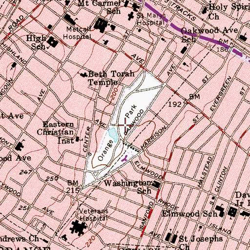 Topographic Map of Orange Park, NJ