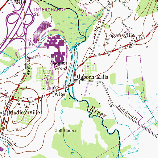 Topographic Map of Osborn Mills, NJ