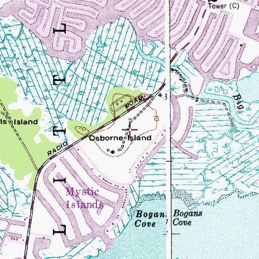 Topographic Map of Osborne Island, NJ