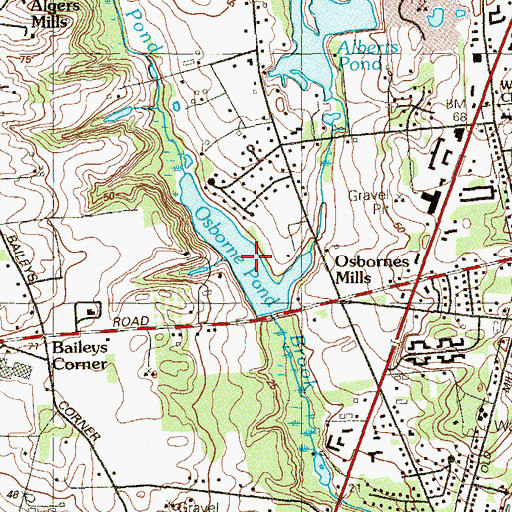Topographic Map of Osborne Pond, NJ