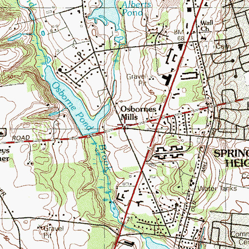 Topographic Map of Osbornes Mills, NJ