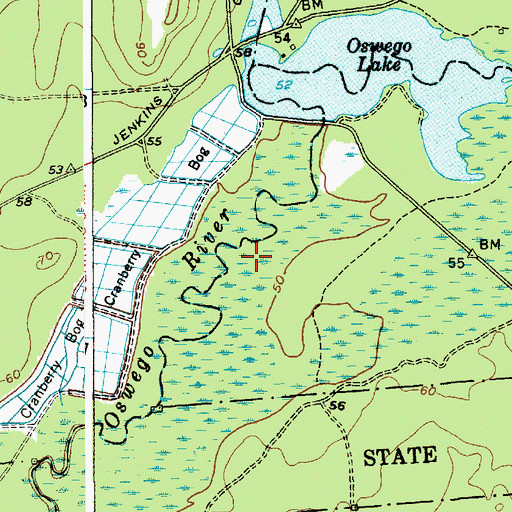 Topographic Map of Oswego Lake, NJ