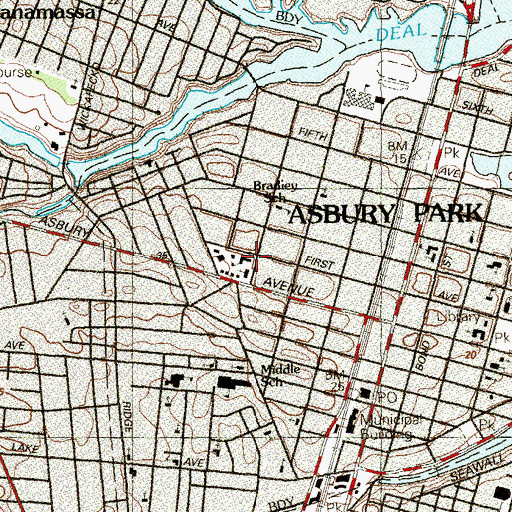 Topographic Map of Our Lady of Mount Carmel School, NJ