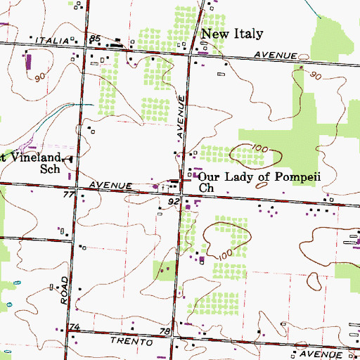 Topographic Map of Our Lady of Pompeii Church, NJ