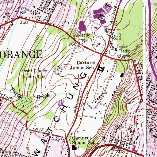 Topographic Map of Our Lady of Sorrows School, NJ