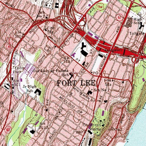 Topographic Map of Christ the Teacher Interparochial School, NJ