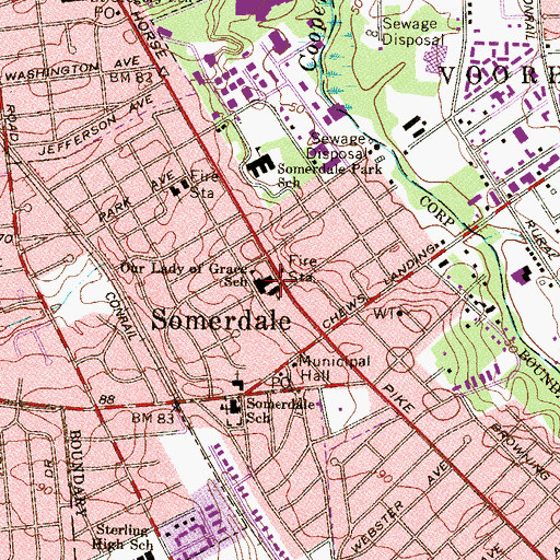 Topographic Map of Our Lady of Grace Holy Rosary Regional School, NJ