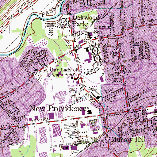 Topographic Map of Our Lady of Peace School, NJ