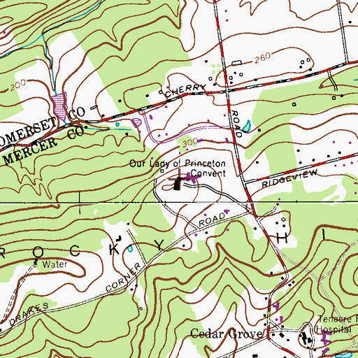 Topographic Map of Our Lady of Princeton Convent, NJ