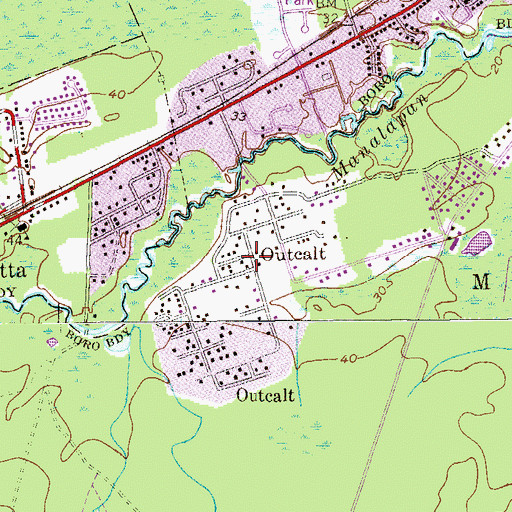 Topographic Map of Outcalt, NJ