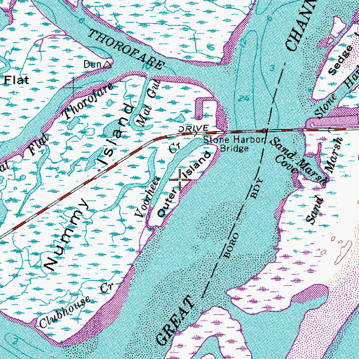 Topographic Map of Outer Island, NJ