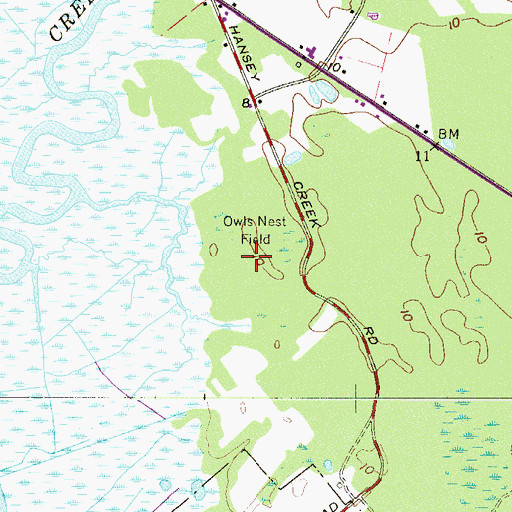 Topographic Map of Owls Nest Field, NJ
