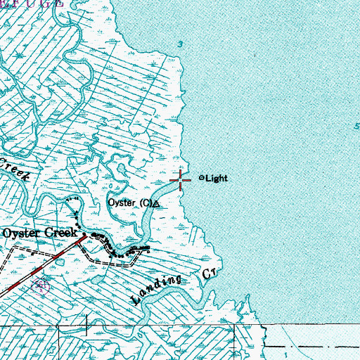 Topographic Map of Oyster Creek, NJ