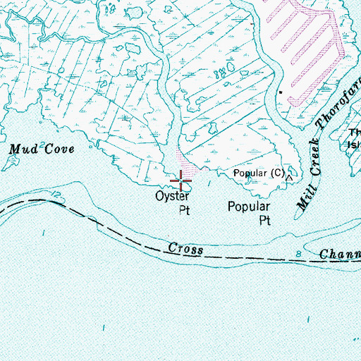 Topographic Map of Oyster Point, NJ