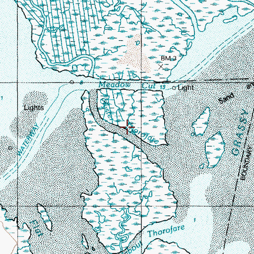 Topographic Map of Oyster Thorofare, NJ