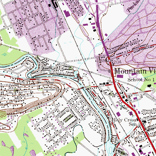 Topographic Map of Packanack Brook, NJ