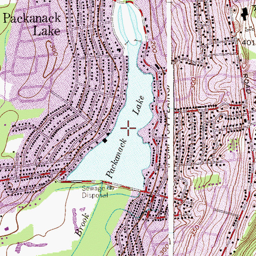 Topographic Map of Packanack Lake, NJ