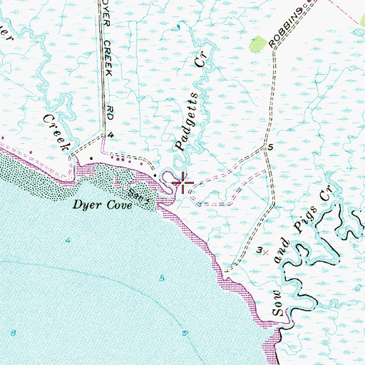 Topographic Map of Padgetts Creek, NJ