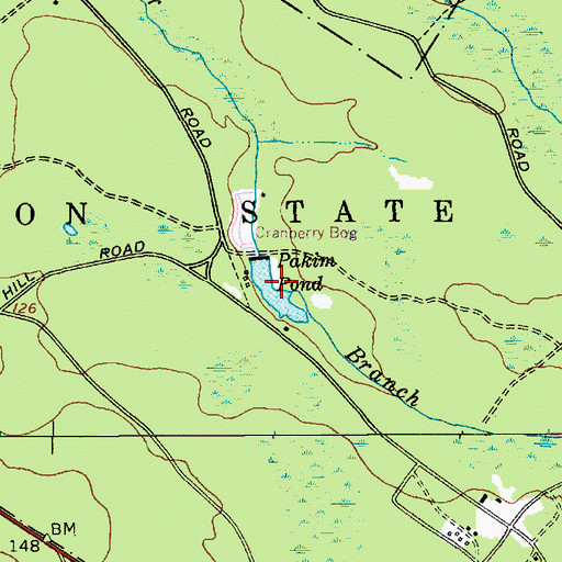 Topographic Map of Pakim Pond, NJ