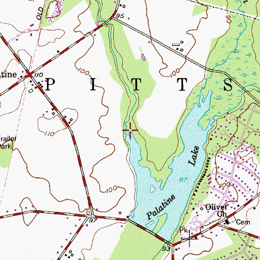 Topographic Map of Palatine Branch, NJ