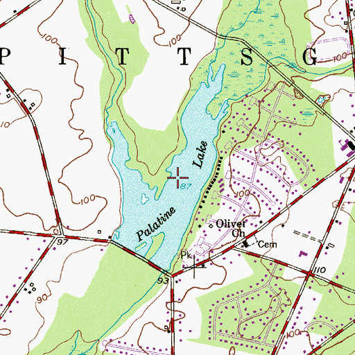 Topographic Map of Palatine Lake, NJ