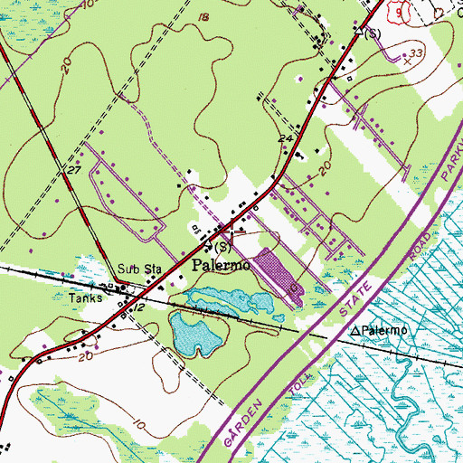Topographic Map of Palermo, NJ