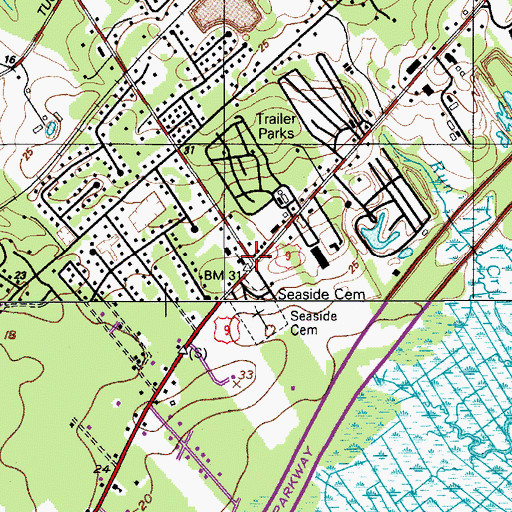 Topographic Map of Palermo Church, NJ
