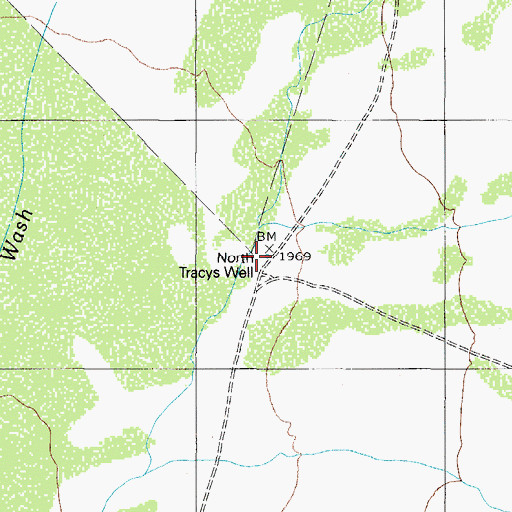 Topographic Map of North Tracys Well, AZ