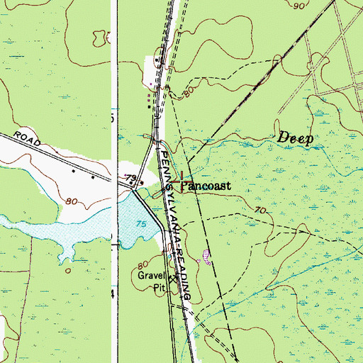 Topographic Map of Pancoast, NJ
