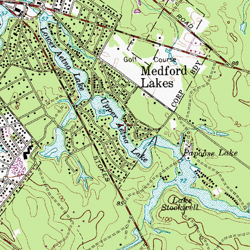 Topographic Map of Papoose Lake, NJ