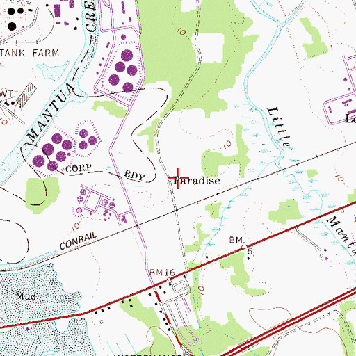 Topographic Map of Paradise, NJ
