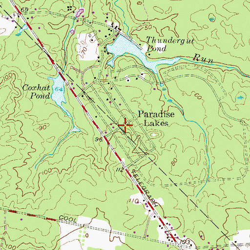 Topographic Map of Paradise Lakes, NJ