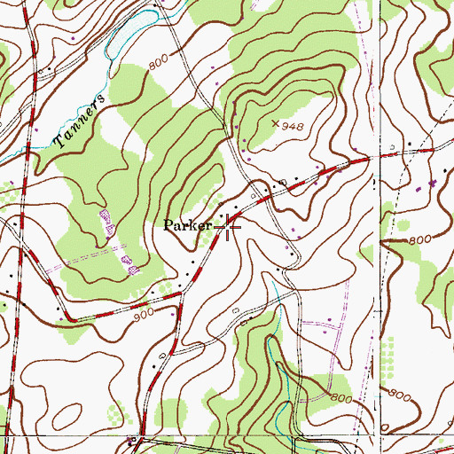 Topographic Map of Parker, NJ