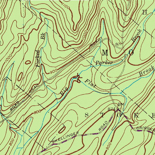 Topographic Map of Parker Brook, NJ