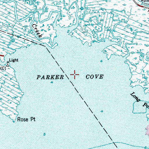 Topographic Map of Parker Cove, NJ