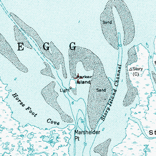 Topographic Map of Parker Island, NJ