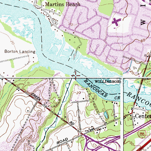 Topographic Map of Parkers Creek, NJ