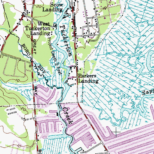 Topographic Map of Parkers Landing, NJ