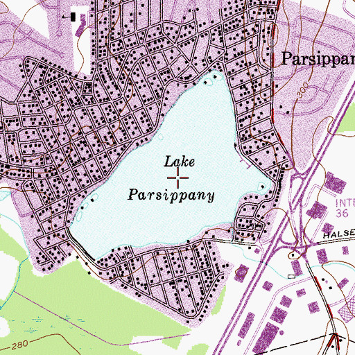 Topographic Map of Lake Parsippany, NJ
