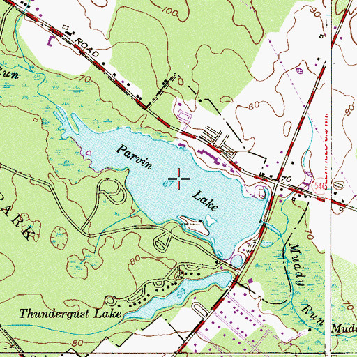 Topographic Map of Parvin Lake, NJ