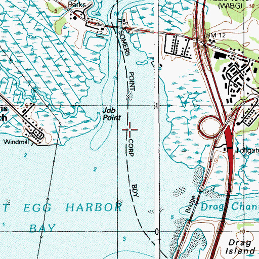 Topographic Map of Patcong Creek, NJ