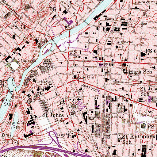 Topographic Map of Paterson, NJ