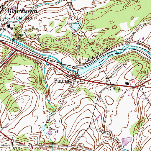 Topographic Map of Paulina, NJ