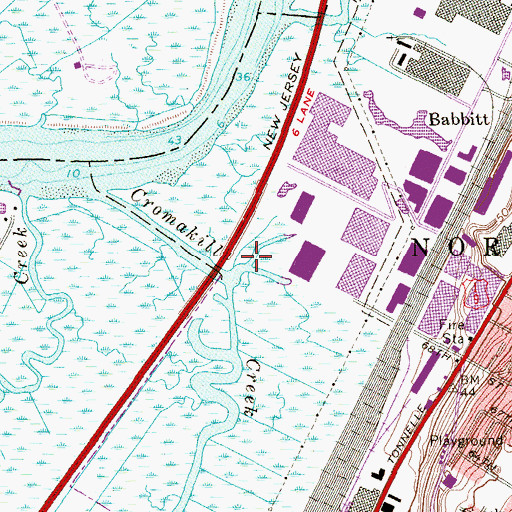 Topographic Map of Paunpeck Creek, NJ